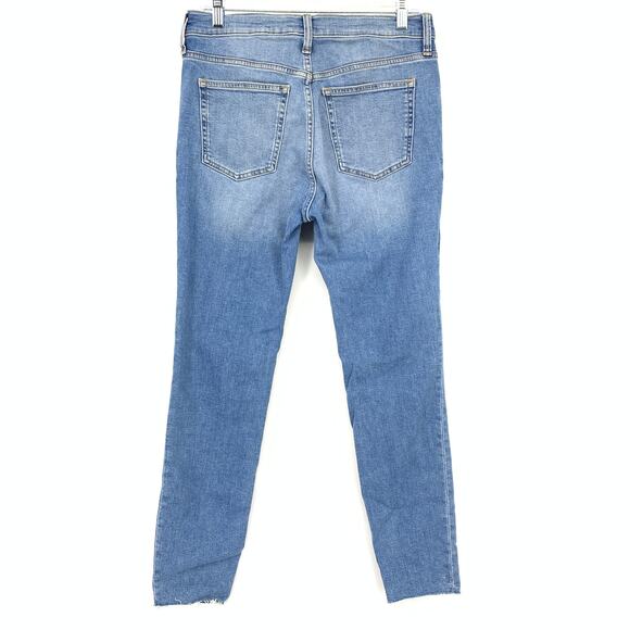 J.Crew 9" Toothpick Jeans Womens Size 29 Hamden Wash Raw Cut Hem NEW - Picture 2 of 8